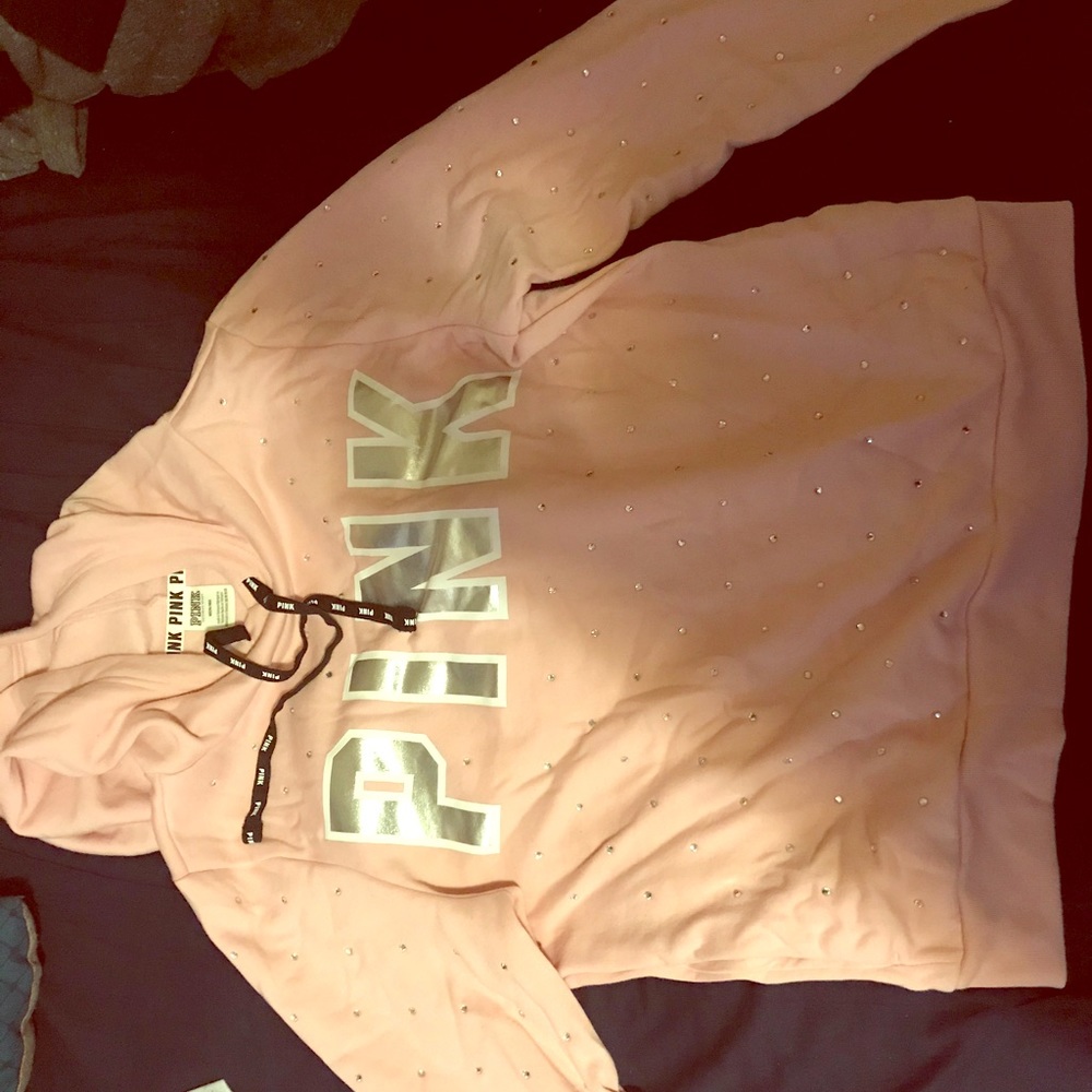 VSPINK LIGHT PINK HOODIE SZ M
